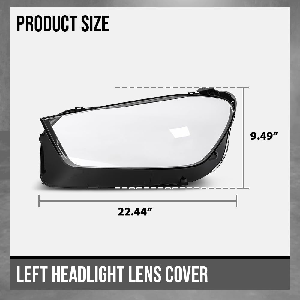 G-PLUS Headlight Lens Cover Compatible with Benz GLC Class W253 X253 2019 2020 2021 2022 Left & Right Front Headlamp Lens Cover Clear