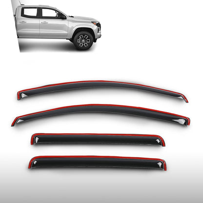 G-PLUS in-Channel Window Visors Window Deflectors Side Wind Deflector Compatible with Chevy Colorado Crew Cab 2023-2025 Fit GMC Canyon Crew Cab 2025 Not Fit Extended/Double Cab 4PCS Smoke