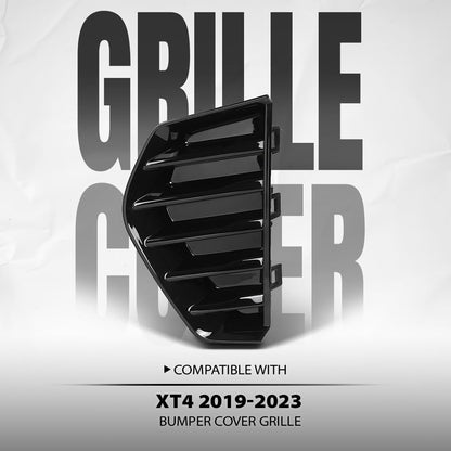G-PLUS Bumper Cover Grille Front Left Side Compatible with Cadillac XT4 2019 2020 2021 2022 2023 2024 GM1038293, 191275994511 Glossy Black