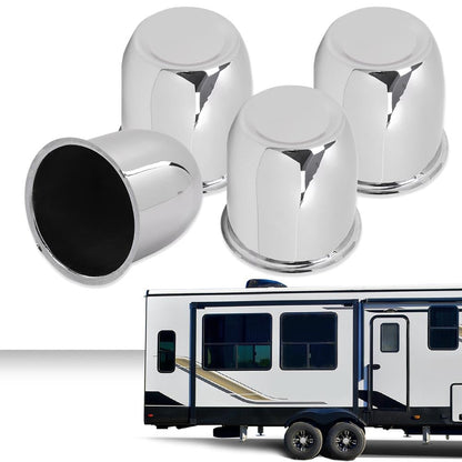 G-PLUS 4pcs Push Through Chrome Wheel Center Caps Fit 3.18" Rims Center Bore Dimensions Only Center Bore Trailer Rim Scratched(Not Fit on OEM Rims)