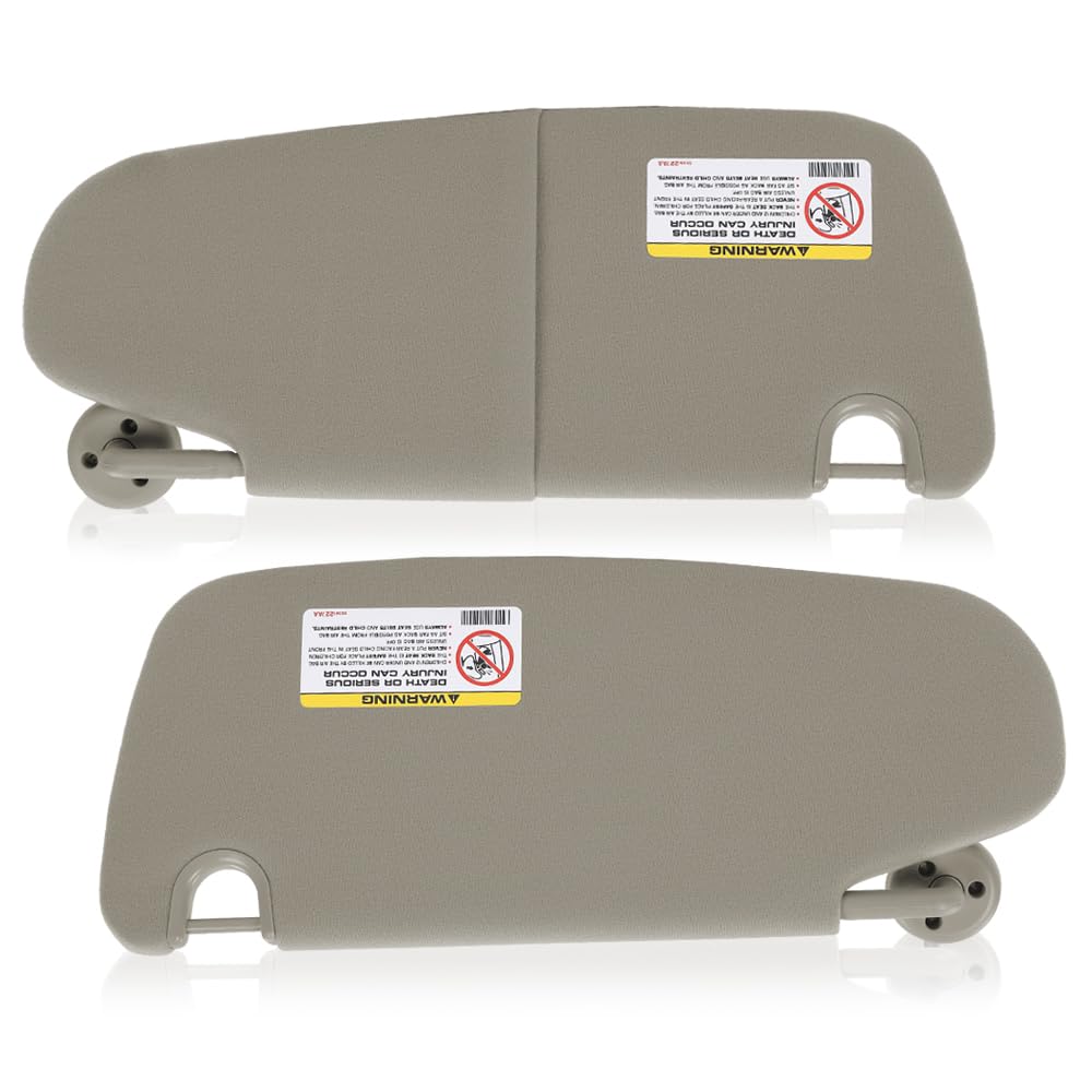 G-PLUS Beige Sun Visor LH Driver & RH Passenger Side 1 Pair Compatible with 2002-2009 Dodge Ram 1500 2500 3500 (Only the Passenger Side with a Mirror)