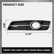 G-PLUS 2PCS Fog Light Covers for Audi A3 2010-2013 Chrome Grille Bezel Additional Angle