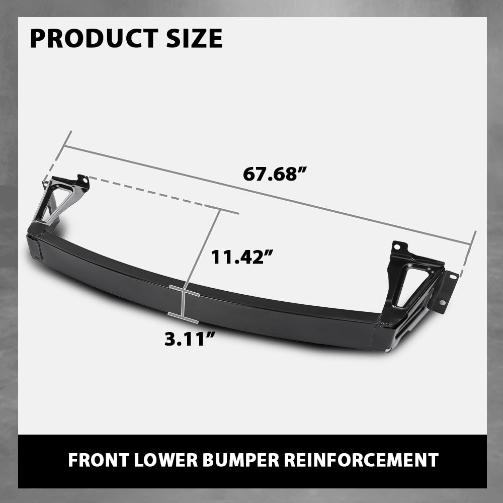 G-PLUS Front Lower Bumper Reinforcement Steel Compatible with Cadillac SRX (submodel: Base, Luxury, Performance, Premium) 2010-2016 20810856, GM1007111 Black