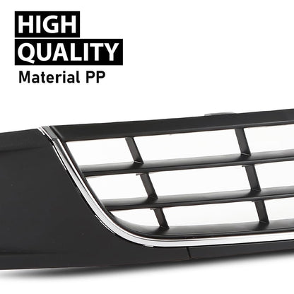 G-PLUS Front Bumper Lower Grille & Fog Light Bezel Compatible with Volkswagen Jetta Sedan 2011-2014 Black (NOT Fit any Wagon Models) 5C6853671RYP, 5C68536659B9, 5C68536669B9, VW1036120 Chrome Grill