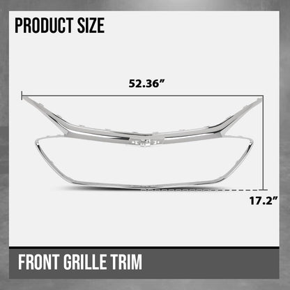 G-PLUS Front Grille Trim Compatible with Chevy Malibu 2019 2020 2021 2022 84473374, GMC1202106 Chrome