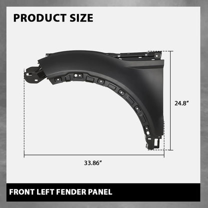 G-PLUS Front Left Fender Panel Compatible with Evoque 2012-2018 Black