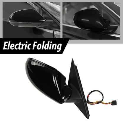 G-PLUS Side Mirror Memory Signal Power Folding Right Passenger Side 12pin Compatible with Audi A6 Premium 2012-2018/Fit Audi S6 2013-2018 128-64021R 4G1857410 4G185750 4G08575 Glossy Black