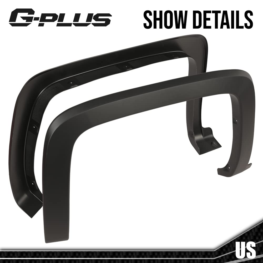 G-PLUS Fender Flares Compatible with Chevy Silverado 1500 2014-2018/Fit Chevy Silverado 2500 3500HD 2015-2019 (6.5' and 8' Long bed, Factory Style Textured) Not Fit GMC Sierra/Dually model