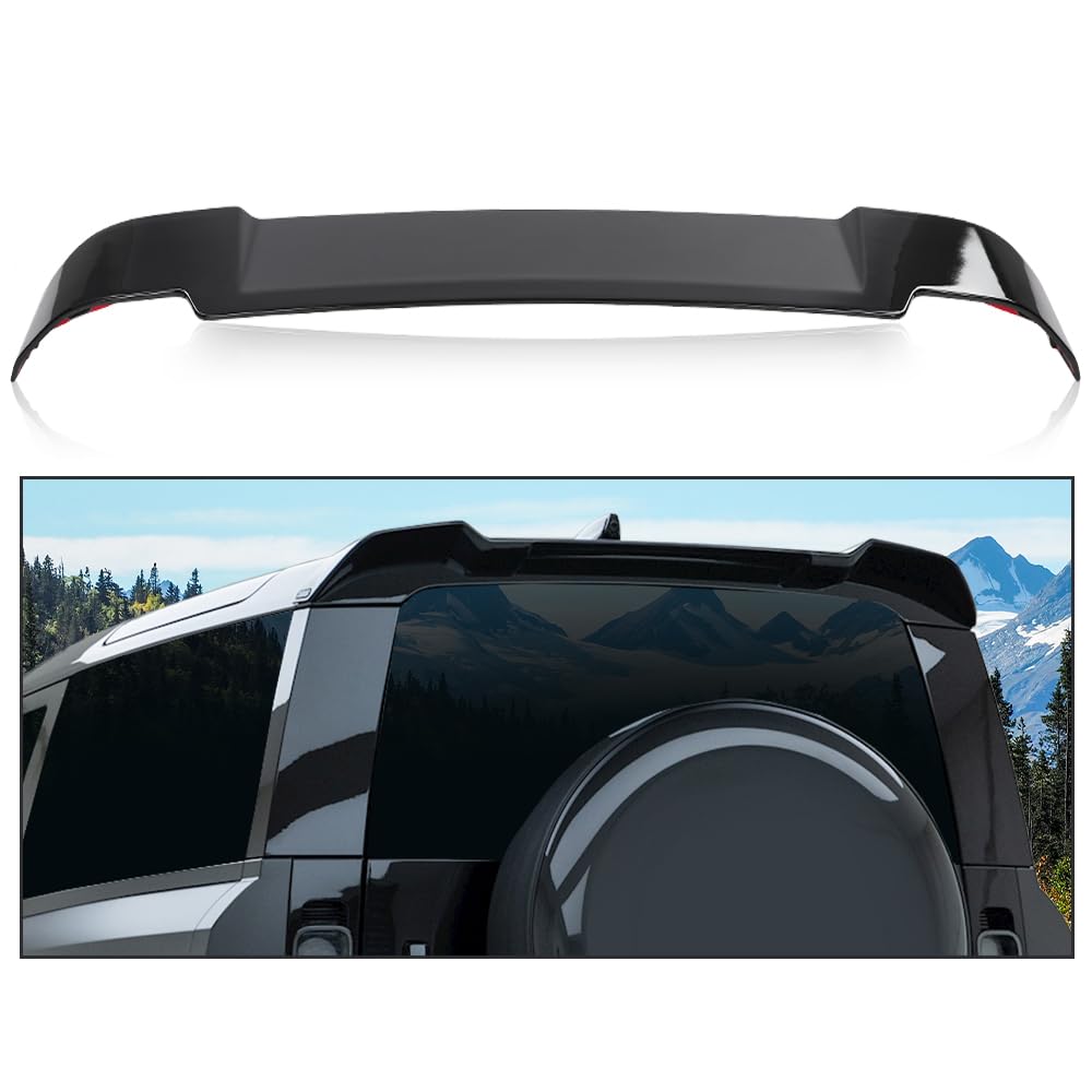 G-PLUS Rear Tail Spoiler Wing Compatible with Defender 90 2-Door / 110 4-Door 2020 2021 2022 Roof Spoiler Glossy Black ABS Plastic