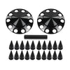 G-PLUS Front Wheel Covers 33mm Spiked Hub Axle Compatible with Semi-Trucks 22.5" and 24.5" Wheels, ABS Plastic Black Pair Semi Truck Hub Covers