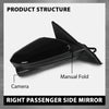G-PLUS Power Heated View Camera Side Mirror w/ 11-Pin Right Passenger Side Compatible with Honda Civic Sedan 2016-2020 Manual Folding 76201TBAA11ZF 76208TBCA02ZA Glossy Black