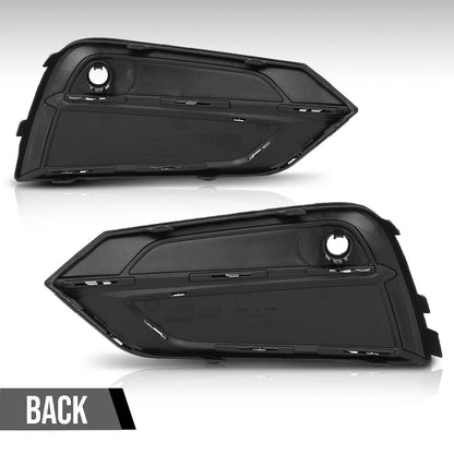 G-PLUS Fog Light Hole Cover Set Left & Right Side Compatible with Volvo XC60 2018 2019 2020 2021 31694538, 31694538-5 Chrome Black