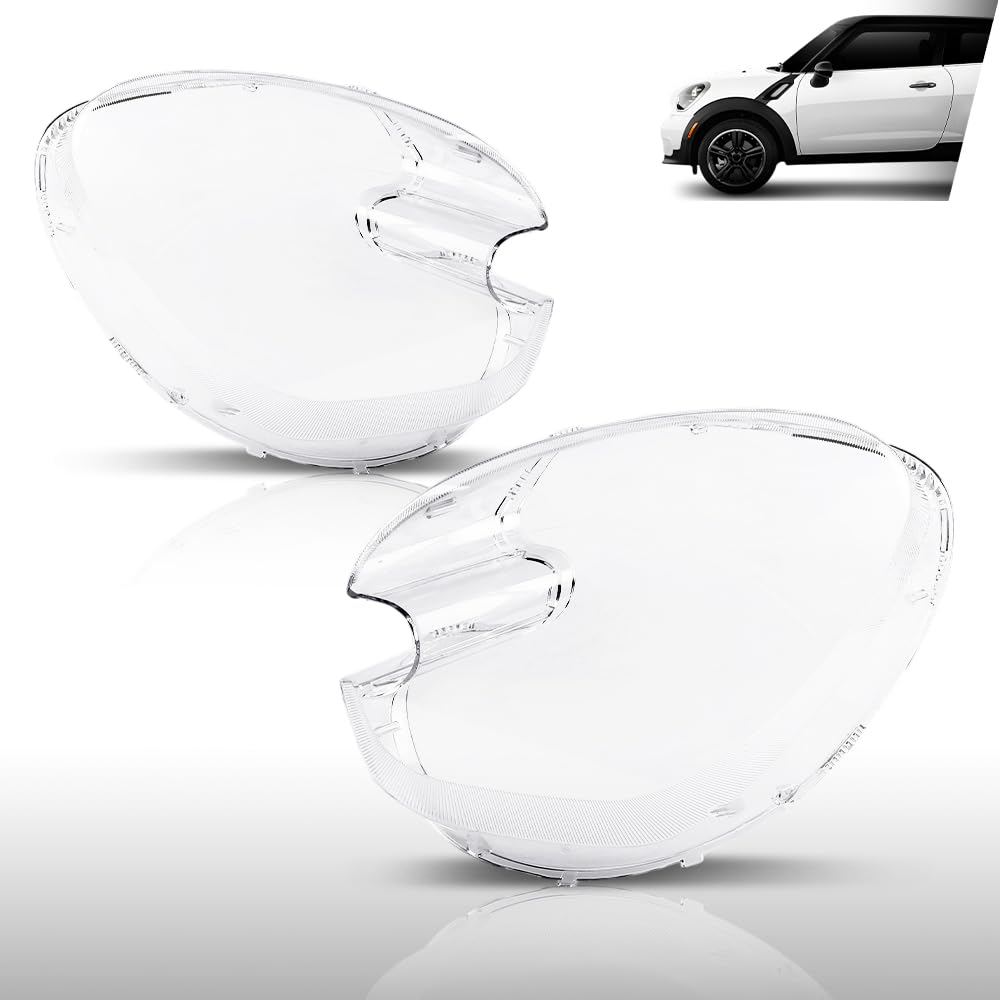 G-PLUS Headlight Lens Cover Compatible with Mini Cooper Countryman R60 2012-2016 Left & Right Pair Front Headlamp Lens Cover Clear