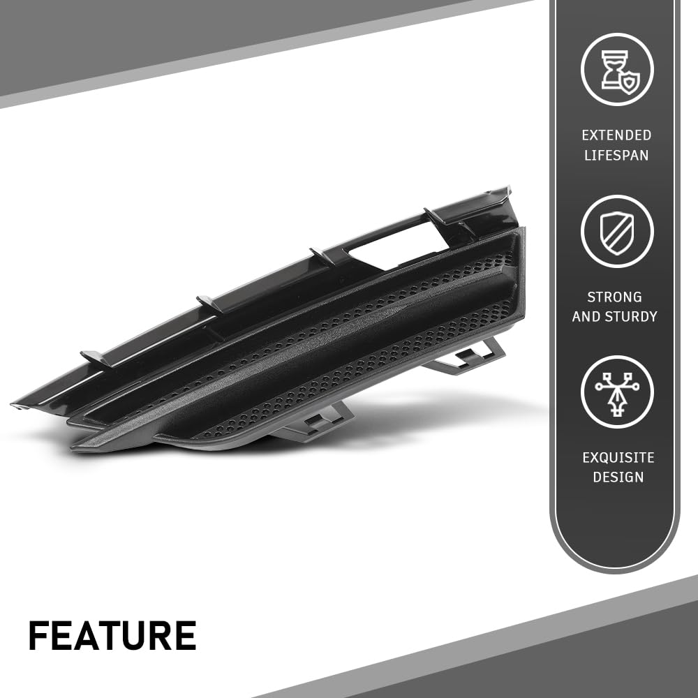G-PLUS Front Bumper Grille Insert Fog Light Cover Bezel Left Compatible with Lincoln MKC 2015-2019 EJ7Z17E811AA, FO1038172, EJ7Z-17E811-AA Black