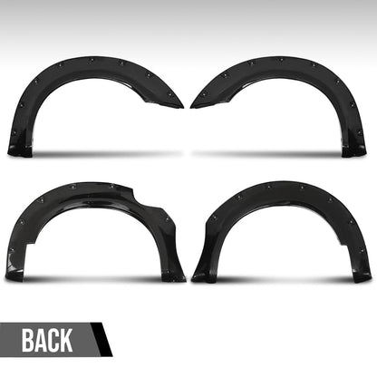 G-PLUS 4PCS Paintable Fender Flares Compatible with Nissan Frontier 2006-2020 Fit 5' Styleside Bed Fit Factory Chrome Front Bumper Black