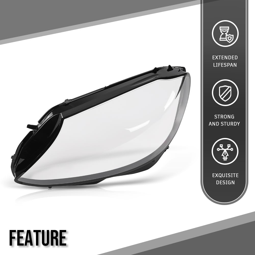 G-PLUS Headlight Lens Cover Compatible with Benz C-Class W205 C43 AMG 2019 2020 Left Side Front Headlamp Lens Cover Clear