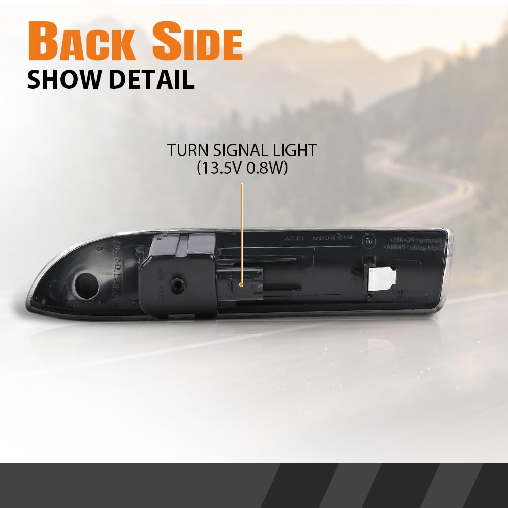 G-PLUS Front Right Side Fender Turn Signal Light Lamp Compatible with Porsche Panamera 970 97 2010-2016 97063104401 Direct OE Replacement Black