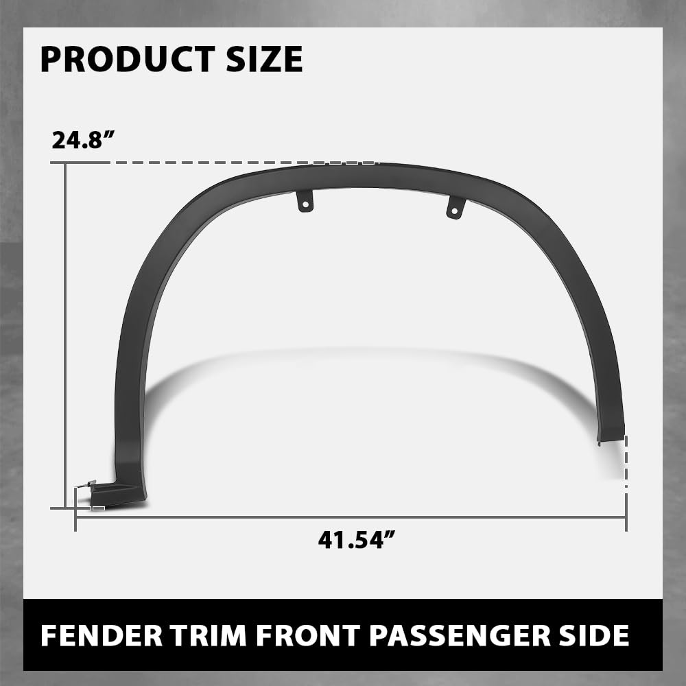 G-PLUS Front Right Fender Flare Wheel Opening Molding Compatible with LX RX350/RX450h (submodel: Base, F Sport) 2016-2019 756010E080, LX1291100 Black