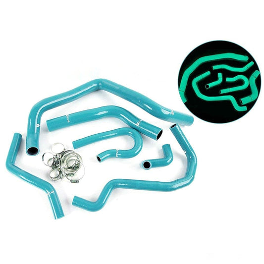 G-PLUS Silicone Radiator Coolant Hose Pipe Kit Clamps Compatible With Honda Civic Type-R EK EG B16A B18C B20B 1992-2000, Fluorescent