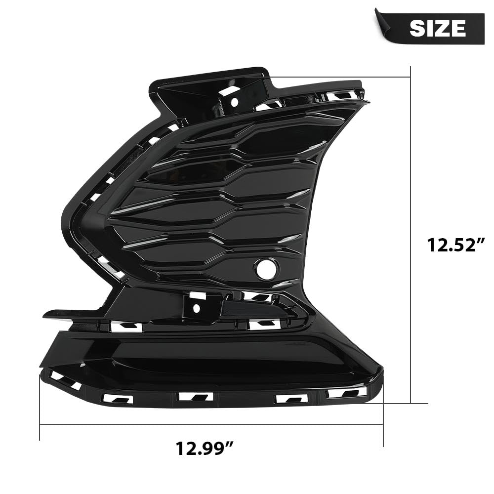 G-PLUS Front Bumper Grill Fog Light Cover w/Hole Left Side Compatible with Chevy Equinox RS 2021 2022 2023 84858996 84858997