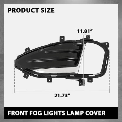 G-PLUS Front Fog Lights Lamp Cover Chrome Trim Bezel Compatible with Ford Edge 2019-2022 KT4Z15266CA, KT4Z15266CB Black