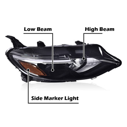G-PLUS Headlights Assembly Compatible with Chevy Malibu 2019 2020 2021 Headlamps Set Pair Left & Right Front Halogen ‎Clear Lens Black Housing Amber Reflector,faros delanteros