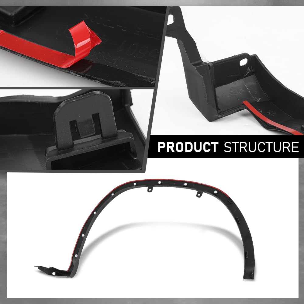 G-PLUS Fender Flare Wheel Arch Trim Molding Front LH Driver Compatible with LX RX350/RX450h (submodel: Base, F Sport) 2016-2019 756010E080, LX1291100 Black