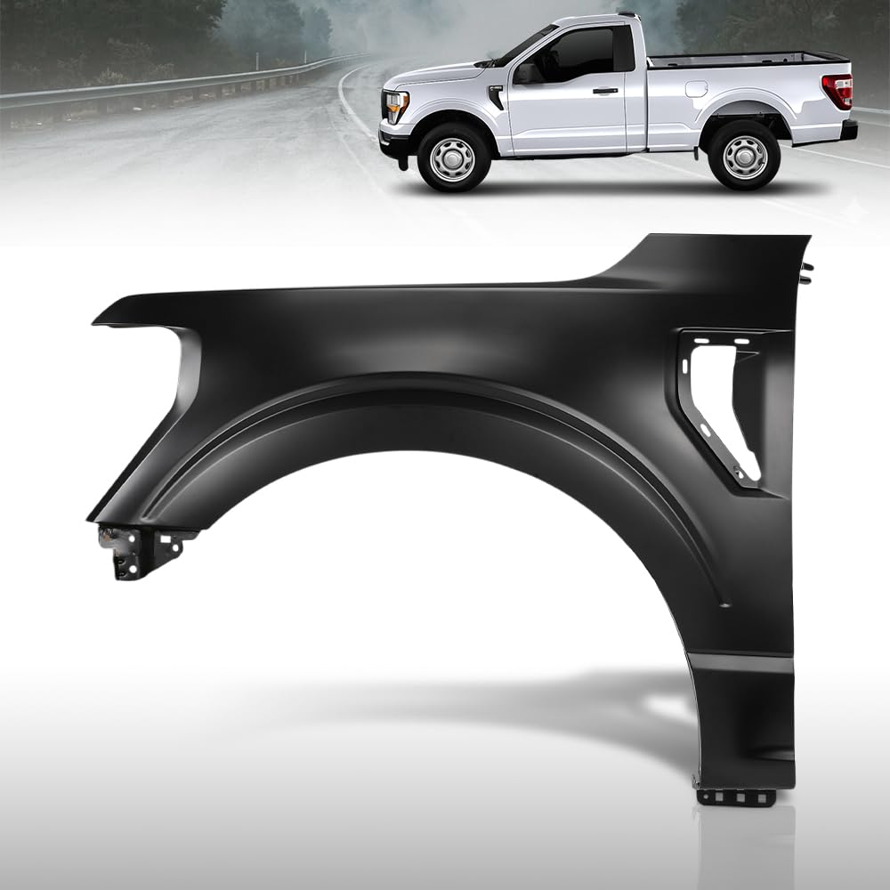 G-PLUS Front Left Driver Side Fender Compatible with Ford F150 2021-2023 FO1240337, ML3Z16006A-PFM Black