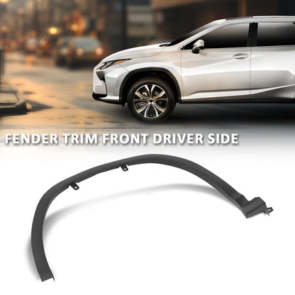 G-PLUS Fender Flare Wheel Arch Trim Molding Front LH Driver Compatible with LX RX350/RX450h (submodel: Base, F Sport) 2016-2019 756010E080, LX1291100 Black