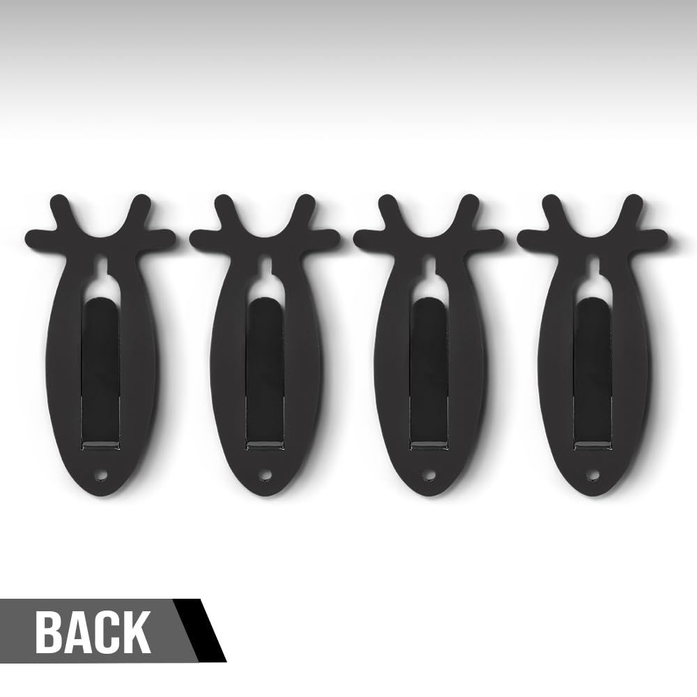 G-PLUS 4 Pack of Wall Hanger Hook European Antler Style Wall Mount Bracket for Hanging Mounting Deer, Antler S, Whitetail Deer, Mule Deer and Many Other Animals Living Room Bedroom Home Decor Black
