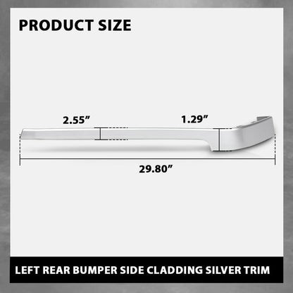 G-PLUS Left Rear Bumper Side Cladding Trim Compatible with Land Rover Range Rover 2013-2022 Silver
