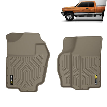 G-PLUS TPE Floor Mats Fit Dodge Ram 1500 1994-2001 1st Row Truck Accessories Cargo Liners All Weather Protection 2PCS Beige Alfombras para Carro