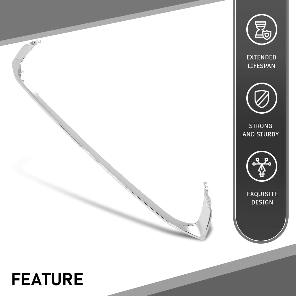 G-PlUS Front Bumper Lower Grille Trim Molding Chrome Fit LX ES250 2021-2024, ES300h ES350 2019-2024, Fit Model W/O F-sport Package Only LX1216106, 5312206090, 53122-06090, 53122 06090