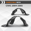 G-PLUS Front Left and Right Side Fender Liner Set Compatible with Honda Civic Hatchback Sport 2017-2019 2 PCS Black