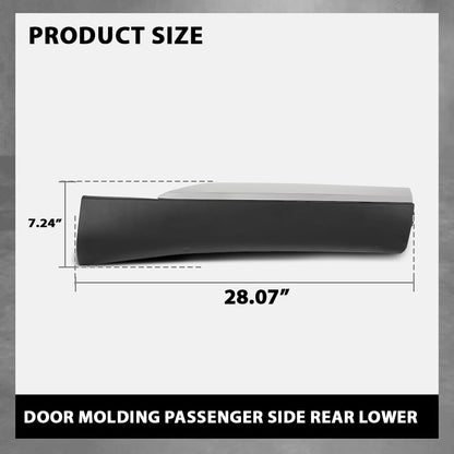 G-PLUS Door Molding Passenger Side Right Rear Lower Compatible with LX RX350 RX450h (submodel: Base, F Sport, Sportdesign) 2010-2015 75075-0E010, 75075 0E010, 750750E010, LX1505102 Chrome Black