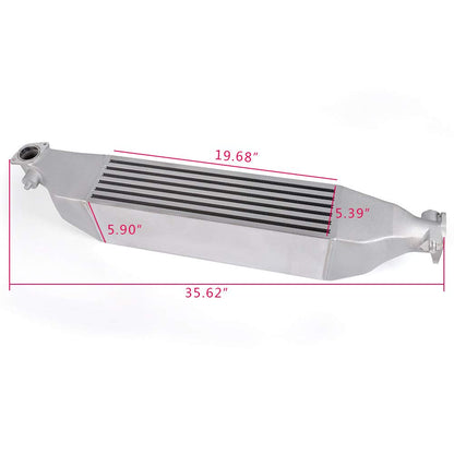 G-PLUS Front Mount Turbo Preformance Intercooler Compatible With 2016-2018 Honda Civic 1.5L +16HP Bolt On FMIC Upgrade Intercooler Replacement Silver