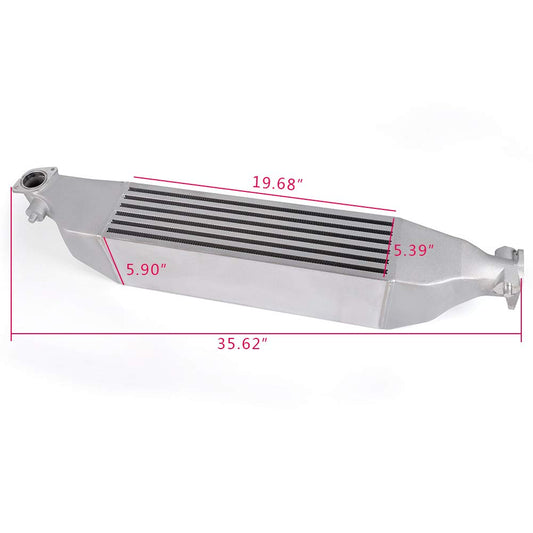 G-PLUS Front Mount Turbo Preformance Intercooler Compatible With 2016-2018 Honda Civic 1.5L +16HP Bolt On FMIC Upgrade Intercooler Replacement Silver