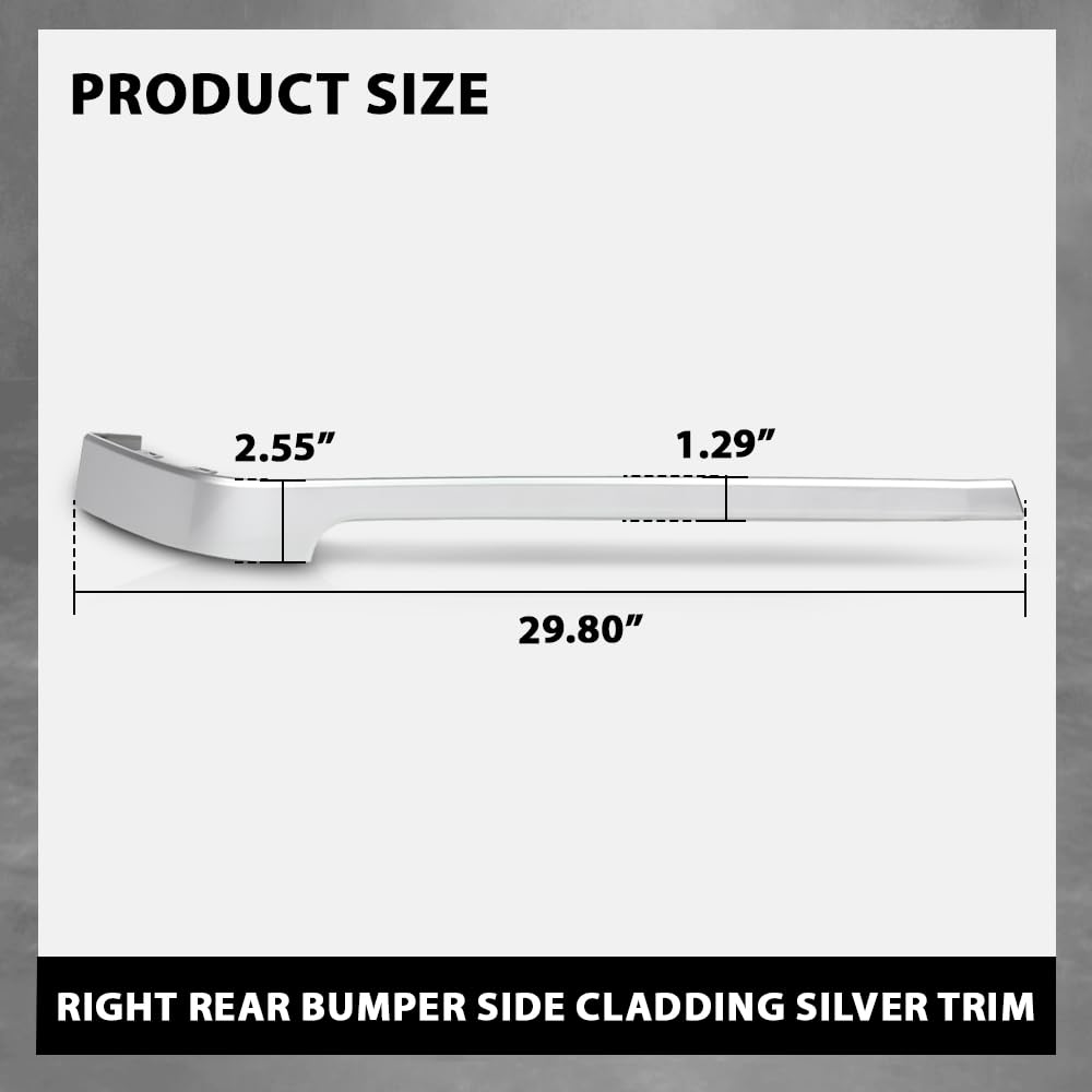 G-PLUS Right Rear Bumper Side Cladding Silver Trim Compatible with Range Rover 2013-2022