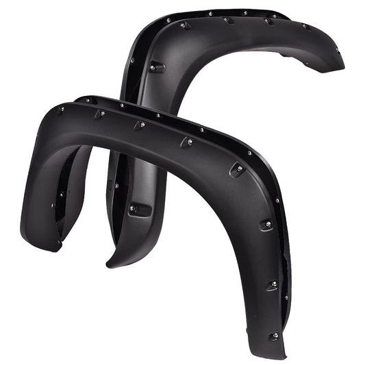 G-PLUS Rugged Fender Flares Compatible with Dodge Ram 1500 2002-2008/Compatible with Dodge Ram 2500 3500 2003-2009 Textured Pocket Riveted Style Wheel Flares 4 Pcs