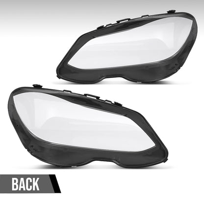 G-PLUS Headlight Lens Cover Compatible with Benz E-Class W212 E350 E500 E63 2014 2015 2016 Left & Right Side A2129063403, A2129063303 Front Headlamp Lens Cover Clear