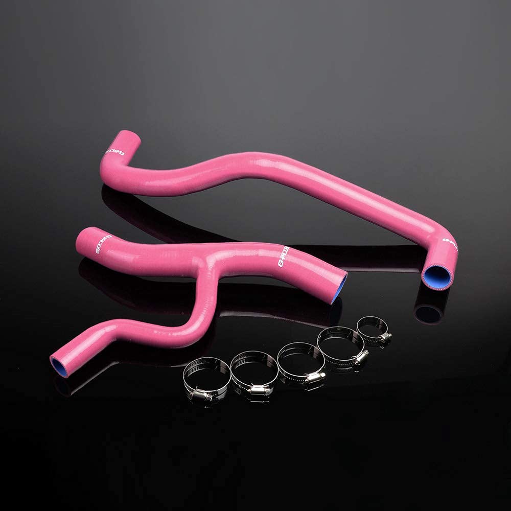 G-PLUS Silicone Radiator Coolant Hose Kit Clamps Compatible With 1996-2004 FORD MUSTANG GT 4.6L V8,Pink