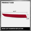 G-PLUS Rear Left Bumper Reflector, Compatible with BMW 528i/ 535d/ 535i/ 550i/ ActiveHybrid 5 Base 2014-2016 for Models W/o M Package, Driver Side, 63147318555, BM1184108