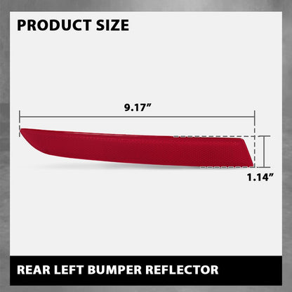 G-PLUS Rear Left Bumper Reflector, Compatible with BMW 528i/ 535d/ 535i/ 550i/ ActiveHybrid 5 Base 2014-2016 for Models W/o M Package, Driver Side, 63147318555, BM1184108