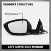 G-PLUS Power Mirror Left Driver Side Compatible with Honda Accord Sedan 2018-2022 1.5L 76258TVAA02 76251TVAA01ZJ HO1320328 Glossy Black 3-Pin Manual Folding