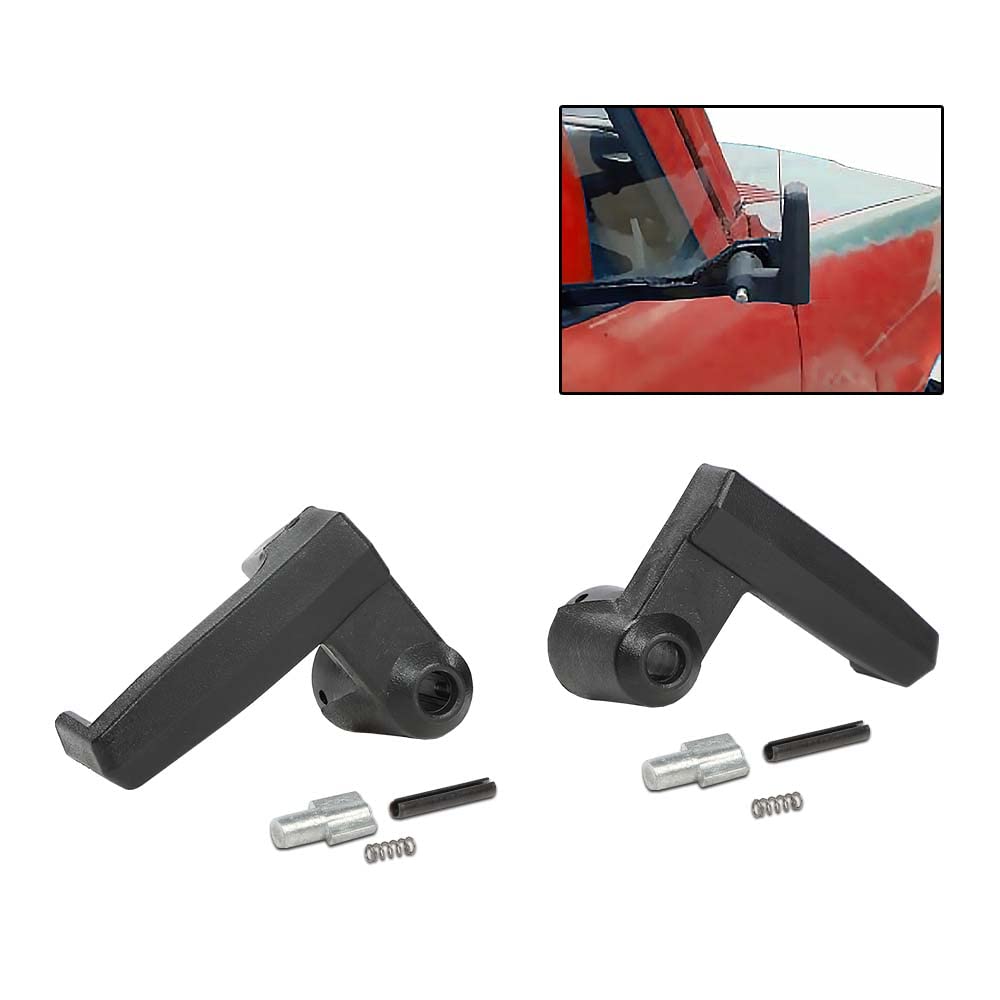 G-PLUS Vent Window Handles and Locks - Compatible with Ford F150/Bronco 1980-1996, E100 Econoline Club Wagon 1980-1983, E150 E250 E350 1980-1991 - LH & RH Black Window Crank