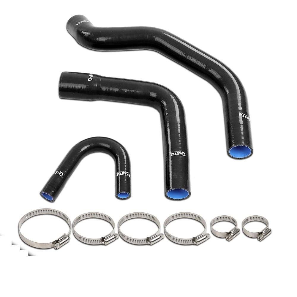 2 PCS Silicone Radiator Coolant Hose Pipe Kit Clamps Replacement For HYUNDAI TIBURON V6 GT 2.7L 2002 2003 2004 2005 2006 2007 2008 2009 Black
