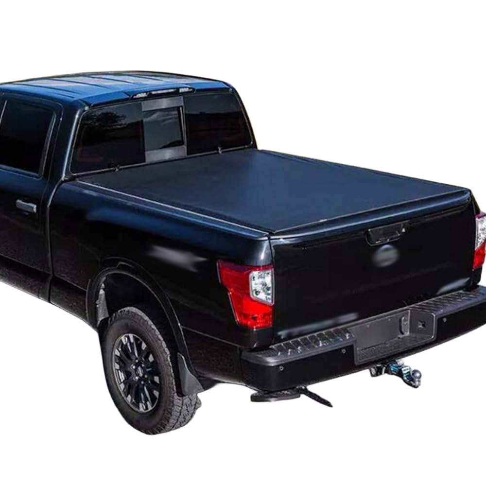 G-PLUS Four-Fold Truck Tonneau Cover Compatible with Nissan Titan 2004-2015 | King (Extended) Cab 6.5' Bed | for Models with or Without The Utili-Track System