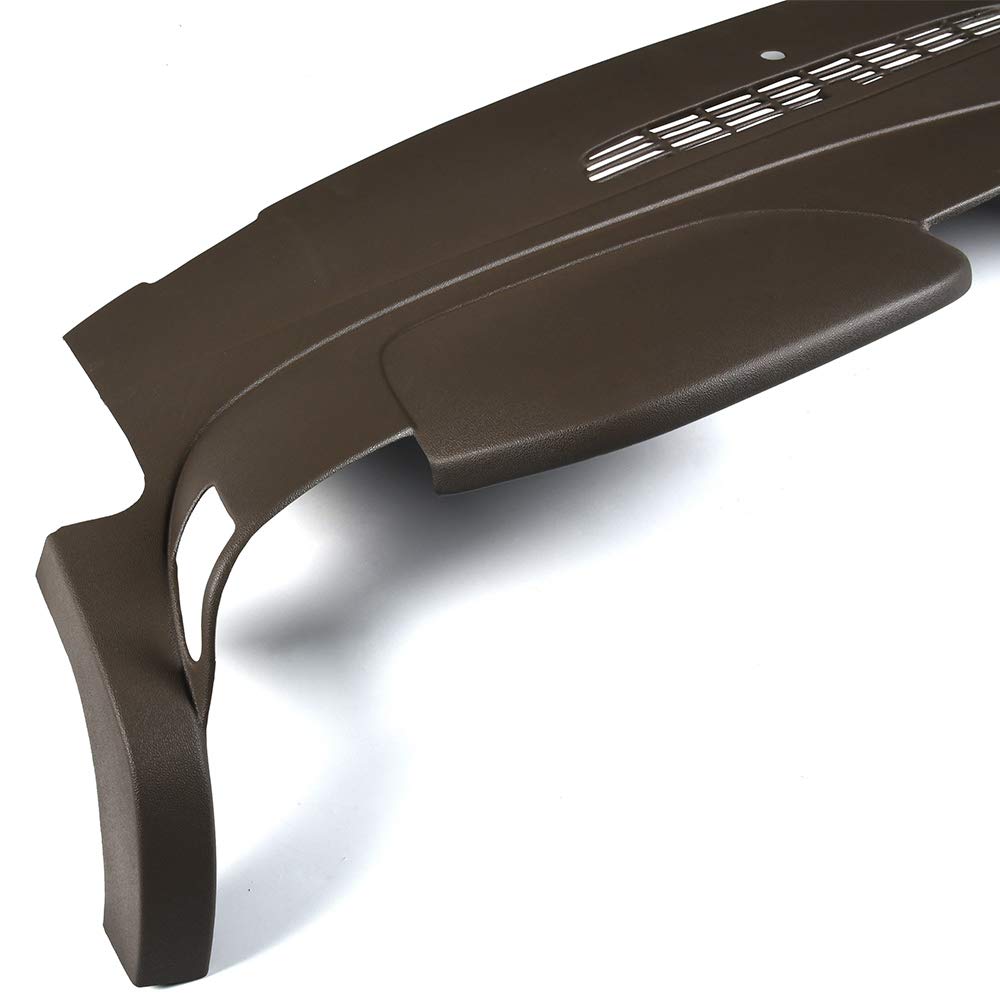G-PLUS TPE Dash Cover Brown Compatible with 2007 2008 2009 2010 2011 2012 2013 Chevy Silverado (LS, LT, WT, Base) /2007 2008 2009 2010 2011 2012 2013 GMC Sierra (SL, SLE, WT, Base)