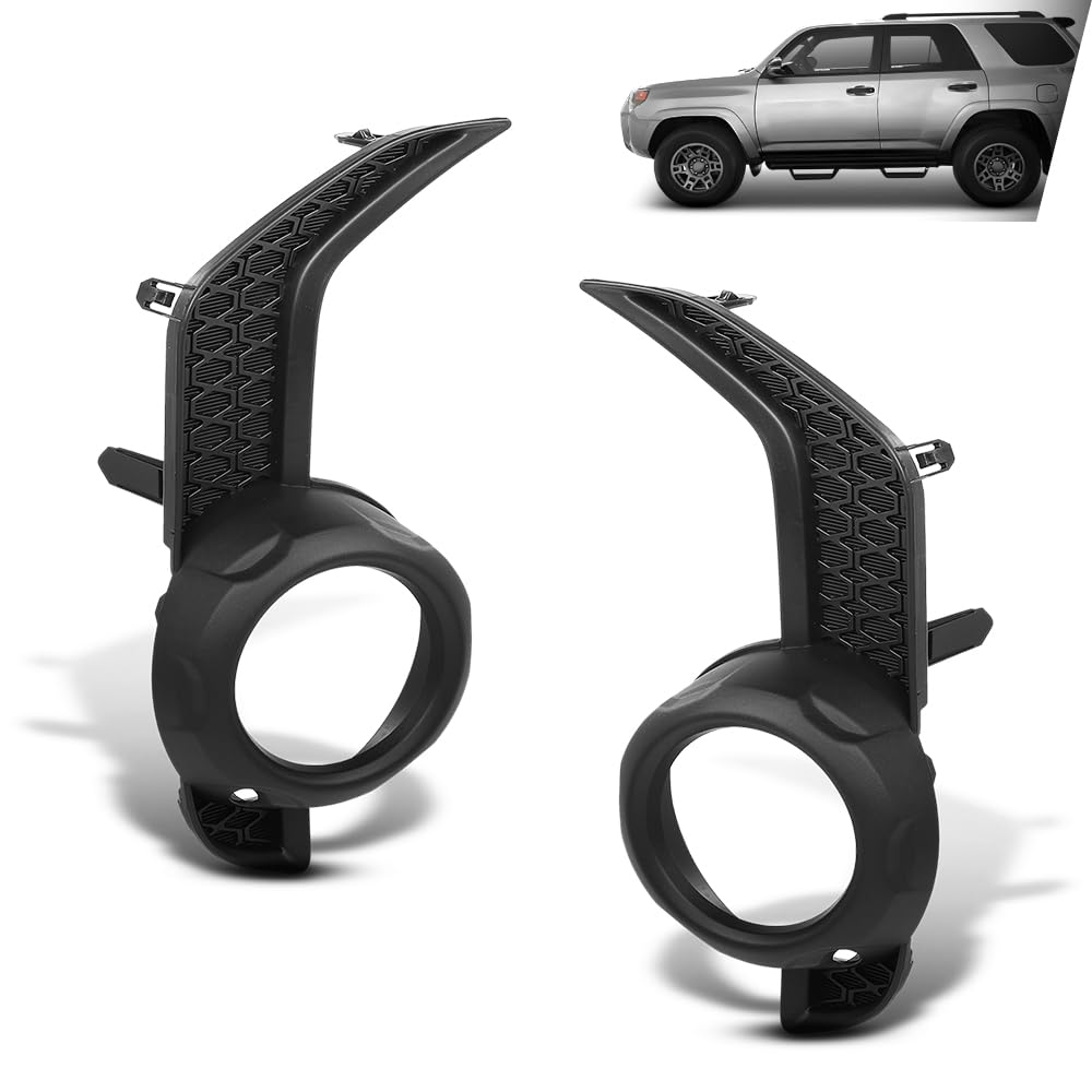 G-PLUS Fog Light Trim Set Left & Right w/Fog Light Hole Compatible with Toyota 4Runner (submodel: Limited, SR5) 2014 2015 2016 2017 2018 2019 2020 5212735100, 5212835080 Black