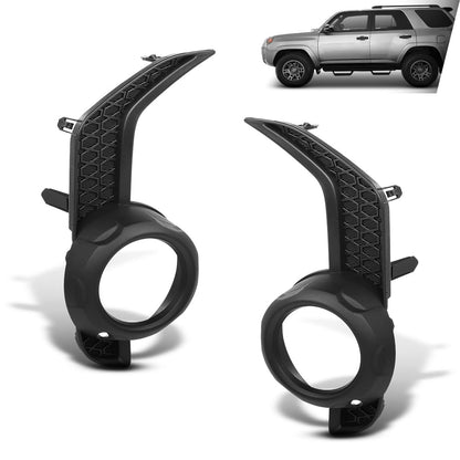 G-PLUS Fog Light Trim Set Left & Right w/Fog Light Hole Compatible with Toyota 4Runner (submodel: Limited, SR5) 2014 2015 2016 2017 2018 2019 2020 5212735100, 5212835080 Black